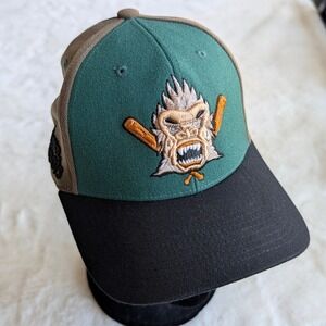 Zephyr Boone Bigfoots Baseball Hat Mens Small Green Brown Black Stretch Fit Cap